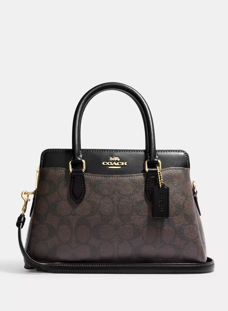 coachoutlet Coach Darcie Carryall Signature Canvas Shoulder & Crossbody Bag – Walnut Black, 26cm - Image 1